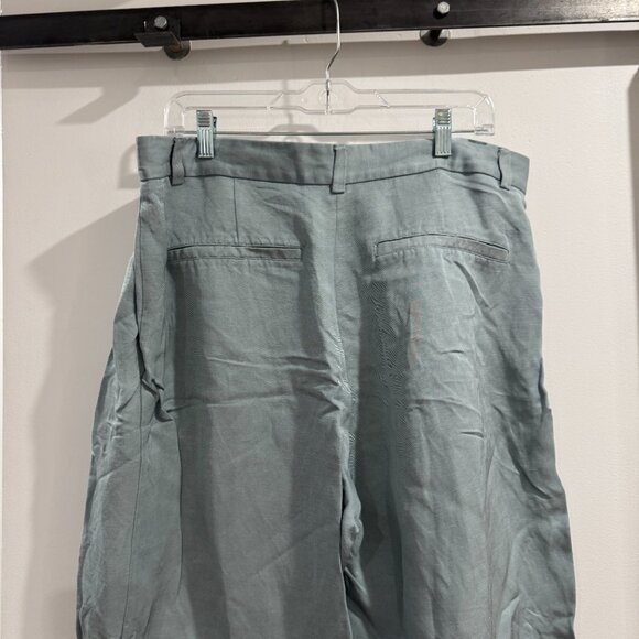 Light Blue Pleated Wide Leg Pants | 14 - Picture 4 of 8